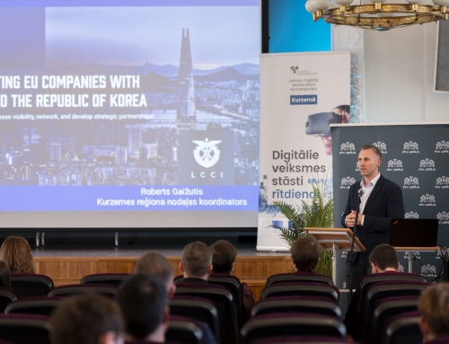 Seminārā “Tehnoloģiju pēcpusdiena” pulcējas uzņēmēji, pētnieki un inovāciju entuziasti, lai diskutētu par digitālās transformācijas aktualitātēm un ilgtspējīgu tehnoloģiju integrēšanas iespējām uzņēmējdarbībā